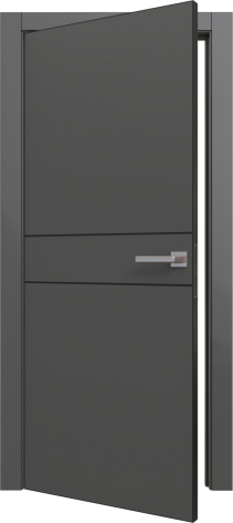 Межкомнатная дверь Prime Line 2 цвет Graphite Silk (чёрный молдинг/кромка чёрная ABS)